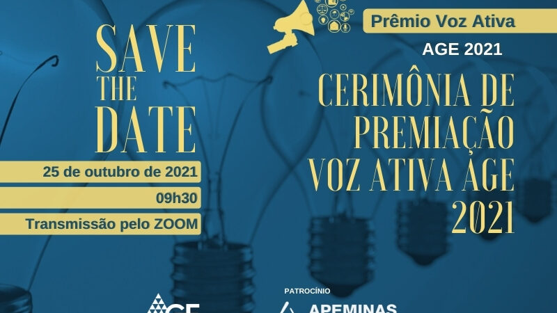 Save the date: vencedores do Prêmio Voz Ativa AGE serão conhecidos em 25 de outubro