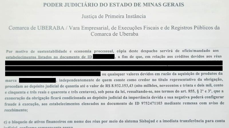 Operação “Sabor que te prende”: AGE-MG consegue decisão judicial para bloquear R$ 9 milhões de grupo que sonegava impostos
